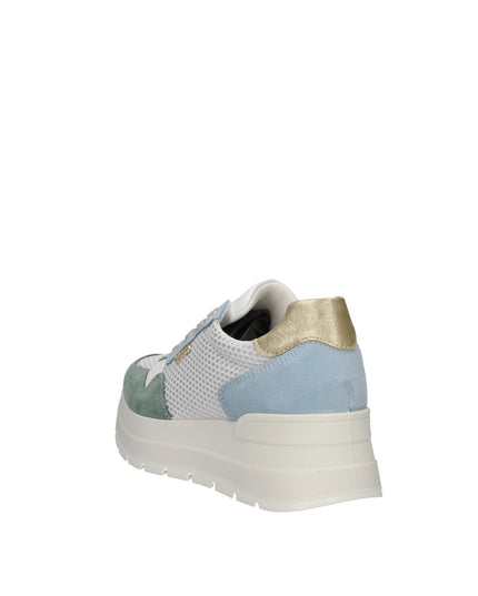 Igi&co sneakers con zeppa in pelle e tessuto traspirante