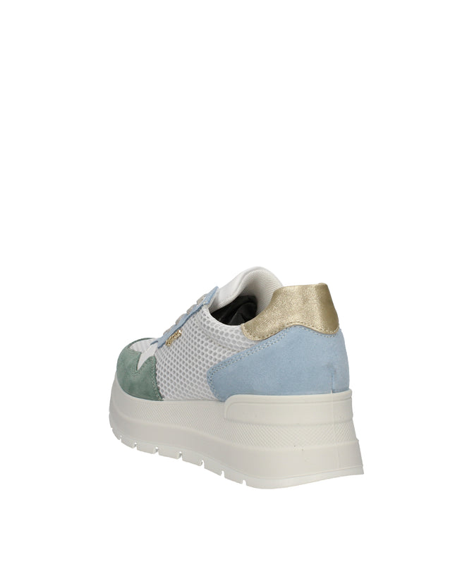 Igi&co sneakers con zeppa in pelle e tessuto traspirante