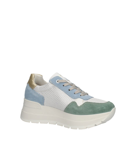 Igi&co sneakers con zeppa in pelle e tessuto traspirante