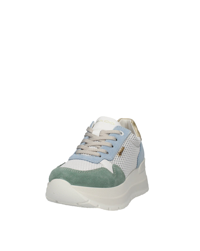 Igi&co sneakers con zeppa in pelle e tessuto traspirante