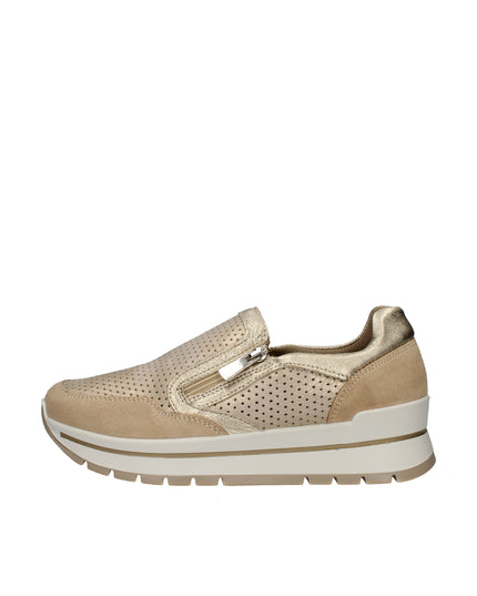 Igi&co sneakers slip on in pelle traforata con zeppa e zip laterale