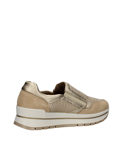 Igi&co sneakers slip on in pelle traforata con zeppa e zip laterale
