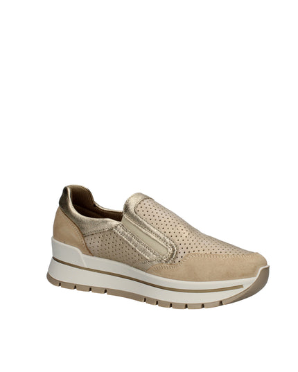 Igi&co sneakers slip on in pelle traforata con zeppa e zip laterale