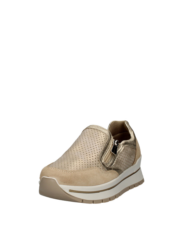Igi&co sneakers slip on in pelle traforata con zeppa e zip laterale
