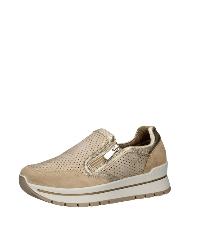 Igi&co sneakers slip on in pelle traforata con zeppa e zip laterale