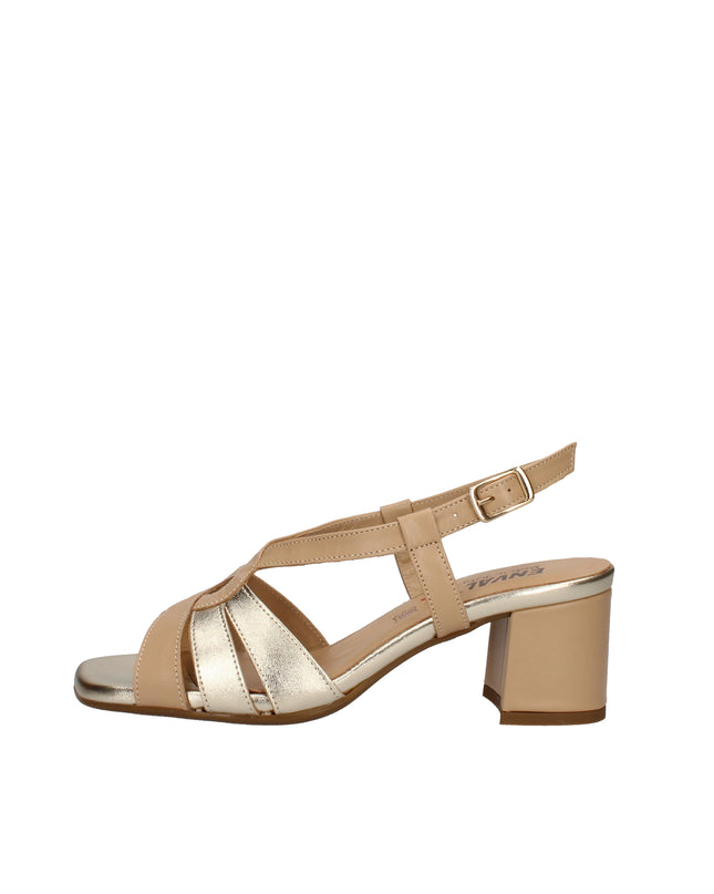 Enval Soft sandali in pelle laminata con tacco a blocco