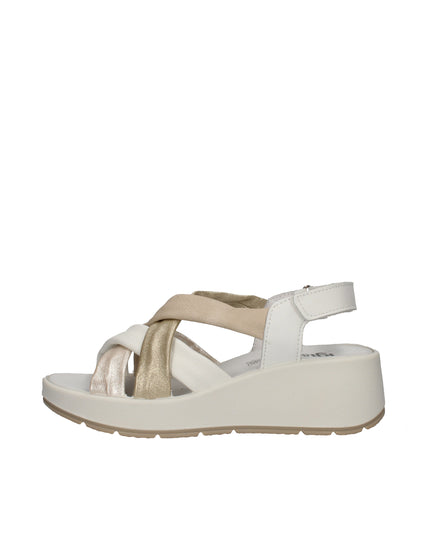 Igi&co sandali in pelle con zeppa e chiusura a strappo