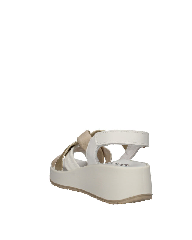 Igi&co sandali in pelle con zeppa e chiusura a strappo