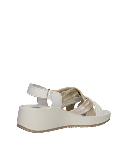 Igi&co sandali in pelle con zeppa e chiusura a strappo