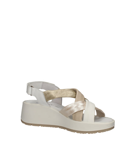 Igi&co sandali in pelle con zeppa e chiusura a strappo