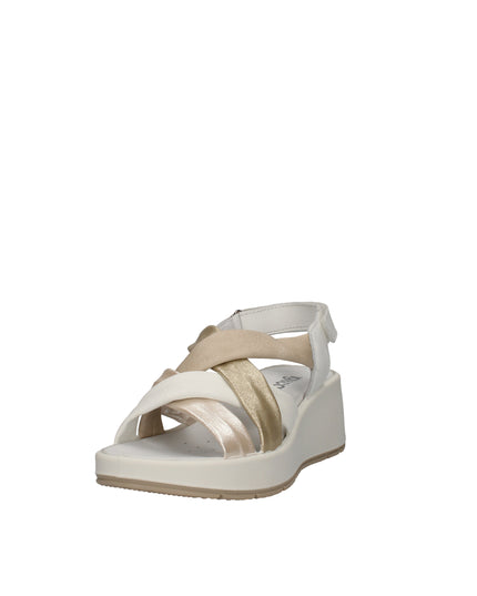 Igi&co sandali in pelle con zeppa e chiusura a strappo