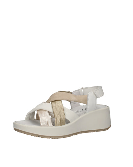 Igi&co sandali in pelle con zeppa e chiusura a strappo