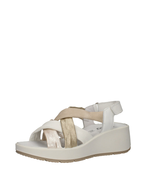 Igi&co sandali in pelle con zeppa e chiusura a strappo