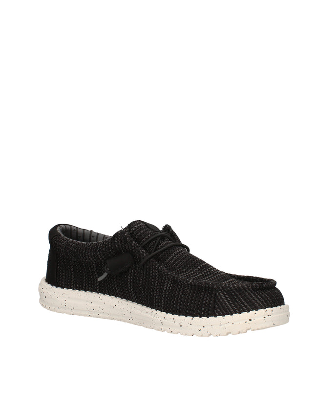 Hey Dude Wally Stretch Sox scarpe slip on in tessuto Black
