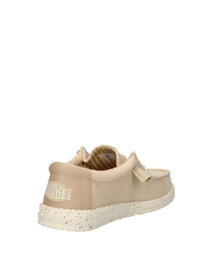 Hey Dude Wally Stretch Sox scarpe slip on in tessuto Irish Cream Egret