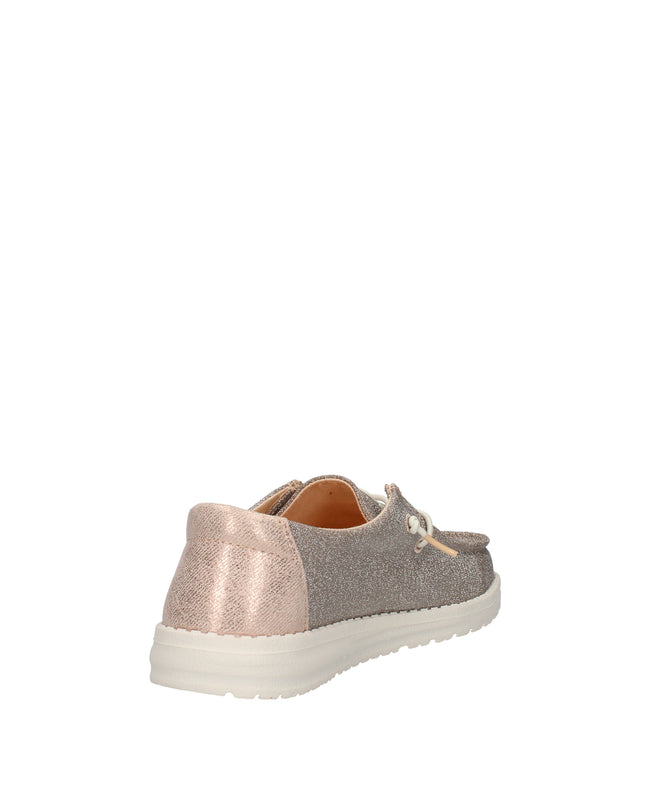 Hey Dude Wendy Metallic Sparkle scarpe in tessuto glitter Rose Gold