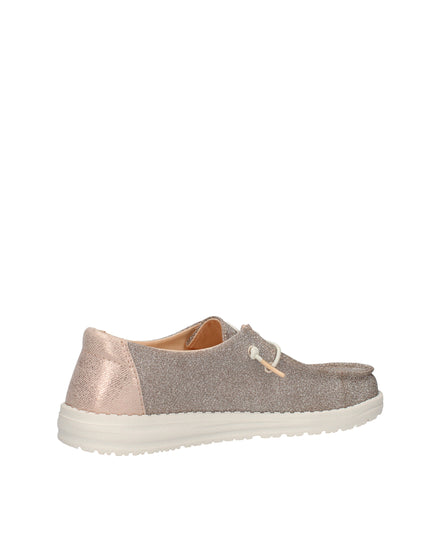 Hey Dude Wendy Metallic Sparkle scarpe in tessuto glitter Rose Gold