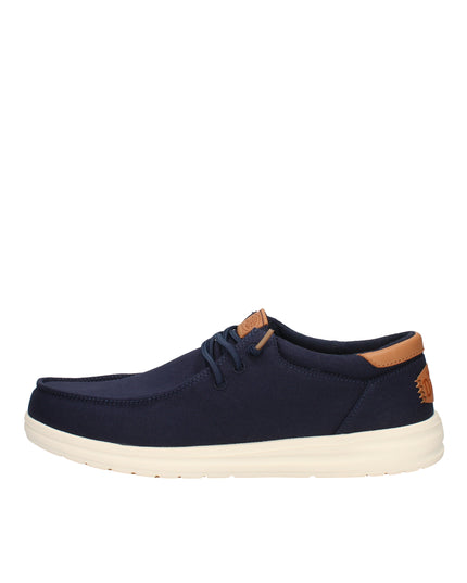 Hey Dude Paul Canvas scarpe slip on in tessuto con lacci elastici blu