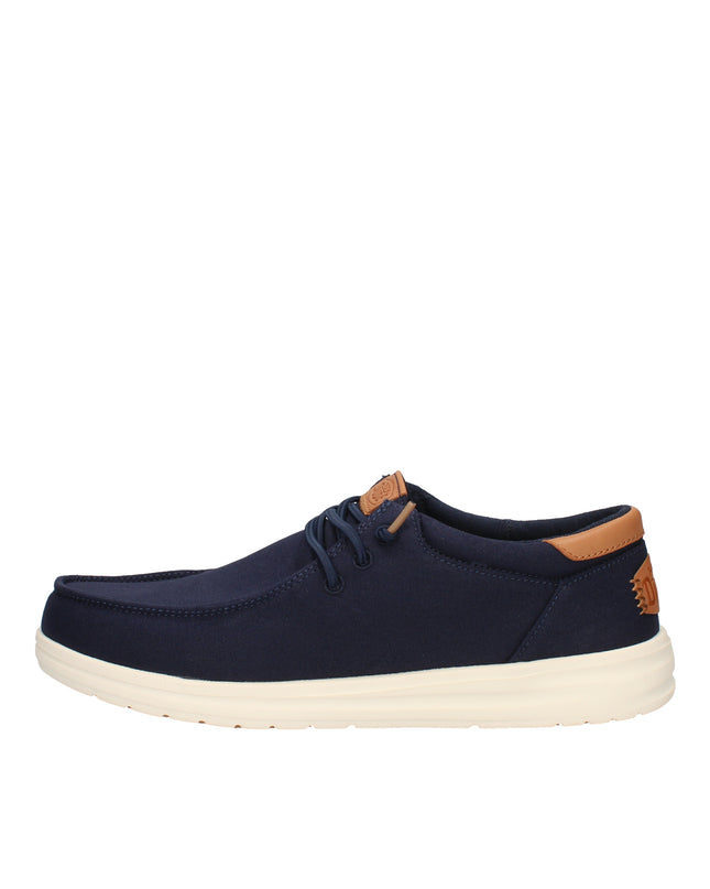Hey Dude Paul Canvas scarpe slip on in tessuto con lacci elastici blu