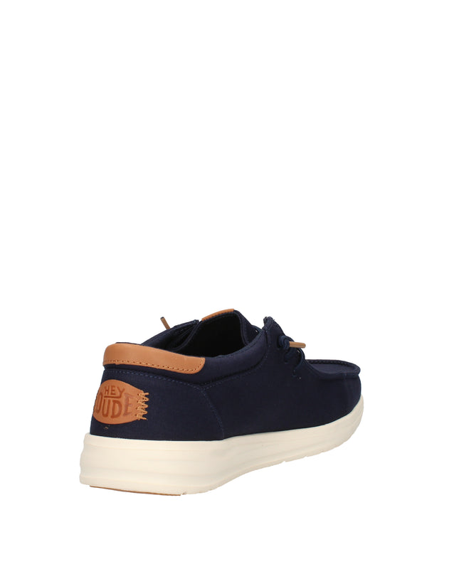 Hey Dude Paul Canvas scarpe slip on in tessuto con lacci elastici blu