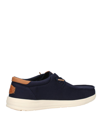 Hey Dude Paul Canvas scarpe slip on in tessuto con lacci elastici blu