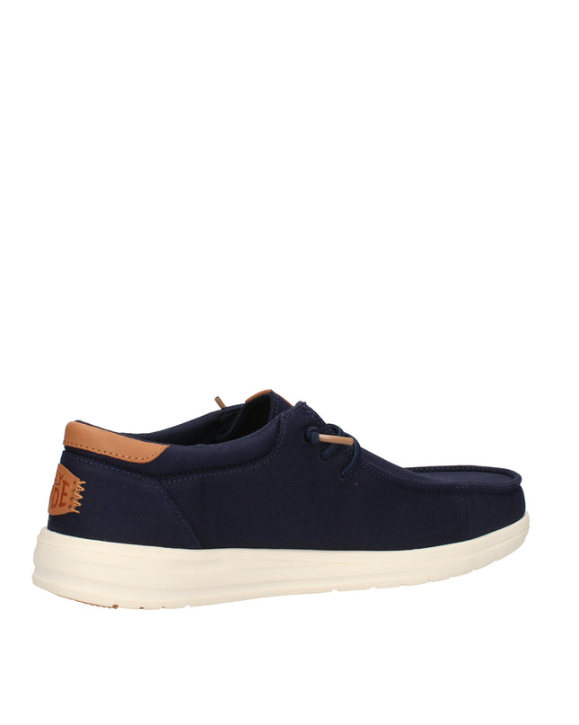 Hey Dude Paul Canvas scarpe slip on in tessuto con lacci elastici blu