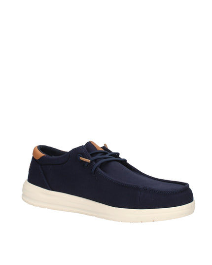 Hey Dude Paul Canvas scarpe slip on in tessuto con lacci elastici blu