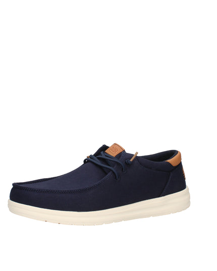 Hey Dude Paul Canvas scarpe slip on in tessuto con lacci elastici blu