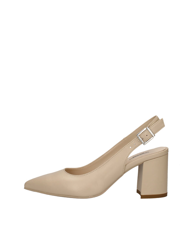 Nero Giardini decolletè slingback in pelle con tacco a blocco
