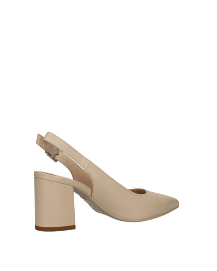Nero Giardini decolletè slingback in pelle con tacco a blocco