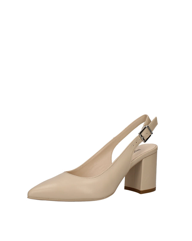 Nero Giardini decolletè slingback in pelle con tacco a blocco