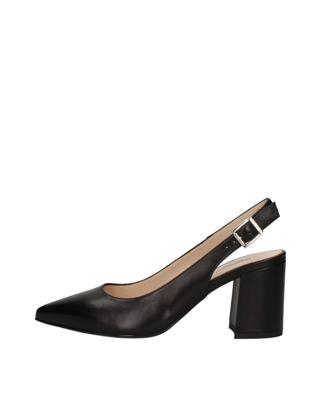 Nero Giardini decolletè slingback in pelle con tacco a blocco
