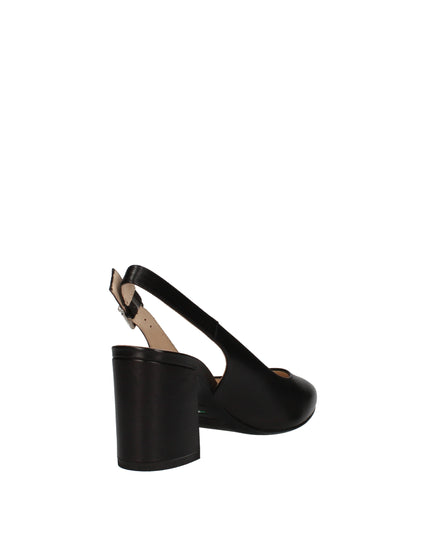Nero Giardini decolletè slingback in pelle con tacco a blocco