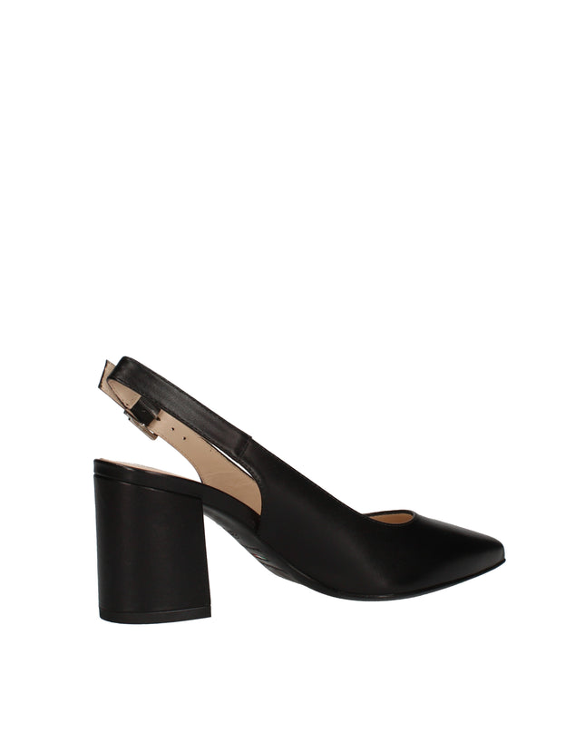 Nero Giardini decolletè slingback in pelle con tacco a blocco