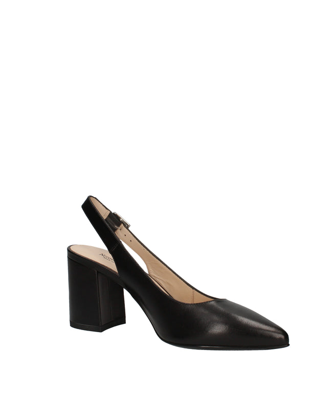 Nero Giardini decolletè slingback in pelle con tacco a blocco