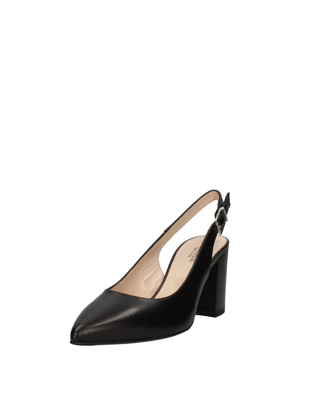Nero Giardini decolletè slingback in pelle con tacco a blocco