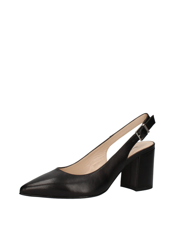 Nero Giardini decolletè slingback in pelle con tacco a blocco