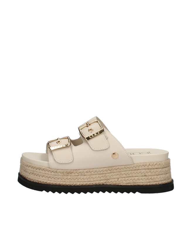 Cult Doja 4515 sandali con doppia fibbia e zeppa in rafia