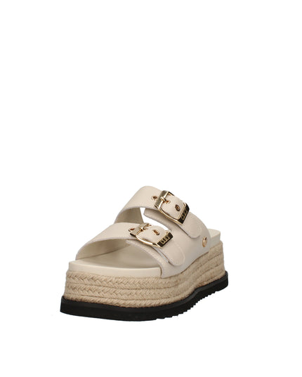 Cult Doja 4515 sandali con doppia fibbia e zeppa in rafia