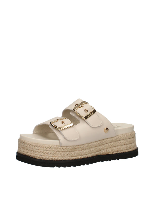 Cult Doja 4515 sandali con doppia fibbia e zeppa in rafia