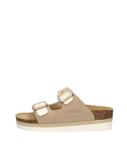 Goldstar sandali con zeppa e doppia fibbia con strass