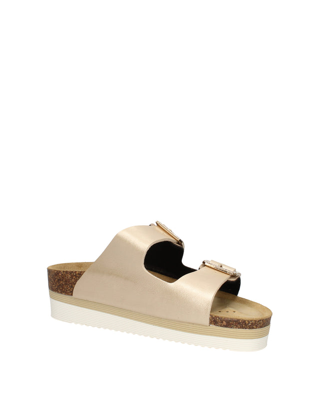Goldstar sandali con zeppa e doppia fibbia con strass