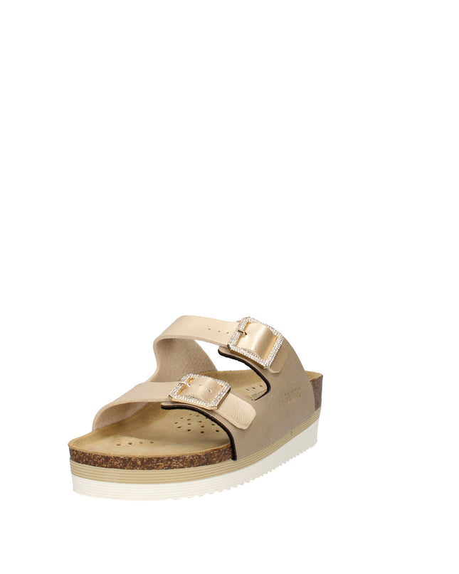 Goldstar sandali con zeppa e doppia fibbia con strass