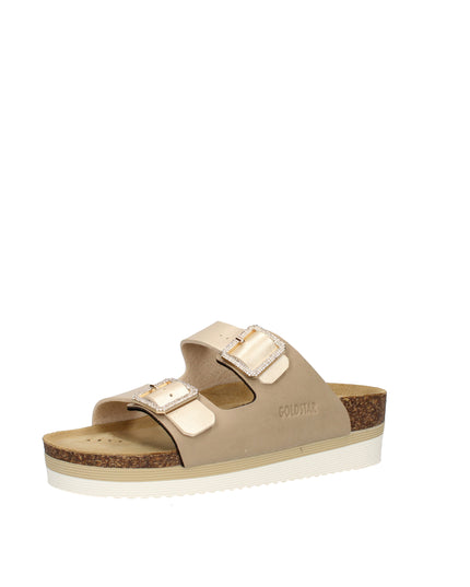 Goldstar sandali con zeppa e doppia fibbia con strass