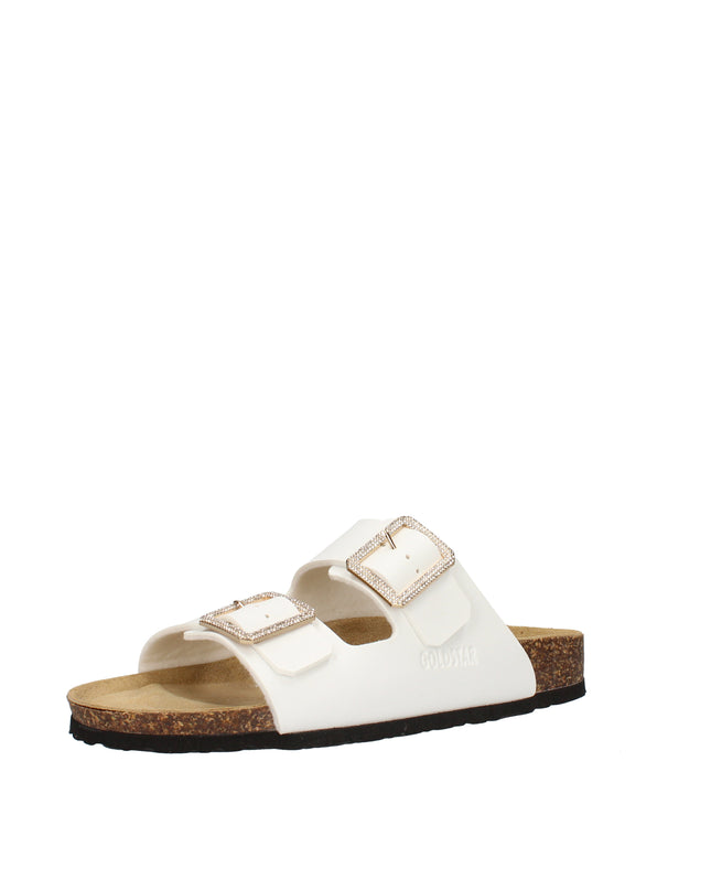 Goldstar sandali in pelle con doppia fibbia con strass