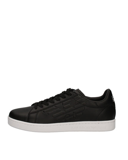 EA7 Sneakers basse in pelle con logo laterale embossed