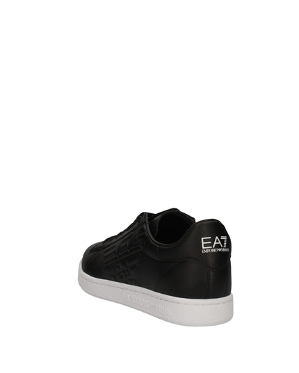 EA7 Sneakers basse in pelle con logo laterale embossed