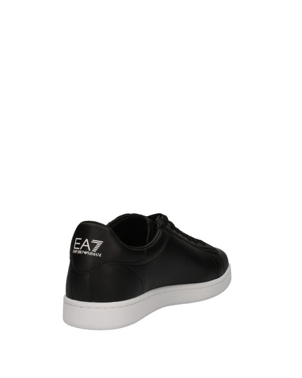 EA7 Sneakers basse in pelle con logo laterale embossed