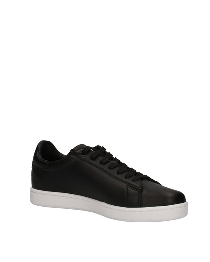 EA7 Sneakers basse in pelle con logo laterale embossed