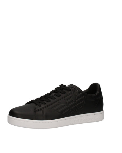 EA7 Sneakers basse in pelle con logo laterale embossed